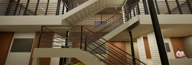 Open floor plan loft interior concept